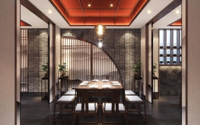 新中式包厢3D模型下载